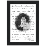 Lyrics -- Armando & Katie 12.27.2016 -- Black framed 5x7 -- Gelato