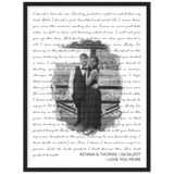 Lyrics -- Keyana & Thomas 06.06.2017 -- Black framed 18x24 -- Gelato