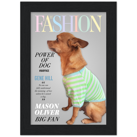 Dog poster -- Mason Oliver (2) (style 5) -- Black framed 5x7 -- Gelato