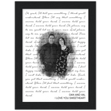 Lyrics -- Dan and Val -- Black framed 6x8 -- Gelato