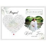 Lyrics -- Rachel & Jamie -- White frame 24x32 -- Gelato