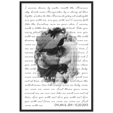 Lyrics -- Dylan & Jen 12/21/2013 -- Black framed 24x36 -- Gelato