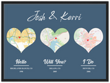 Love Anniversary Print -- Black Framed 18”x24” --  Josh and Kerri