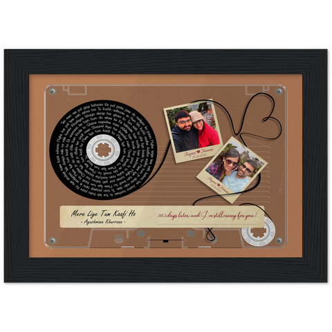 Cassette -- Faguni & Naman 01.12.2021 -- Black framed 5x7 -- Gelato