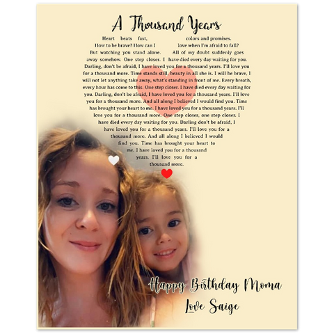 Gelato Matte Poster 16x20 - Happy Birthday Moma Love Saige