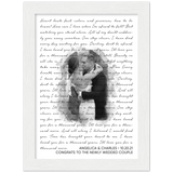 Lyrics Song -- White Framed poster / 6”x8” -- Angelica & Charles