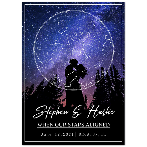 Star map -- Stephen & Harlie June 12, 2021 -- 20x28 -- Gelato
