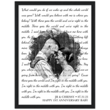 Lyrics Song -- Black Framed poster/ 12”x16” -- Jr & Chrissy 07.31.21