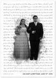 Music Lyrics Song -- Unframed 20''x 28'' -- Zachary & Brittanie