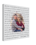 Music Lyrics Song -- Canvas 16"X16" -- David & Jennifer  -- gelato
