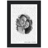 Lyrics -- John & Isabel 01.20.2022 -- Black framed 5x7 -- Gelato