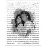 Lyrics Song -- Poster/ 8''x 10'' -- Brian & Theresa 07. 03.1988