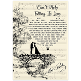 Music Lyrics Song -- Unframed 28''x40'' -- Can't Help Falling In Love (Elvis Presley )