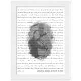 Music Lyrics Song -- White Framed 6”x8” -- Jason/Angela