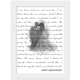 Lyrics -- Happy Anniversary -- White frame 6x8 -- Gelato