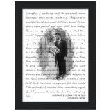 Lyrics Song -- Black Framed poster / 6”x8” -- Gustavo & Jazmin