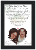 Lyrics -- Anna & Jimmy  1998 &1999  -- Black Framed 5”x7” -- Gelato