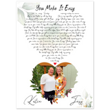 Music Lyrics Song -- Poster/ 5''x 7'' -- Katie and Jess