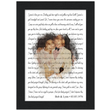 Lyrics Song -- Black Framed poster / 5”x7” -- Bob & Lynn 03/05/1976