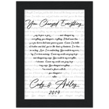 Lyrics -- Cody & Ashley 2019 -- Black frame 5x7 -- Gelato