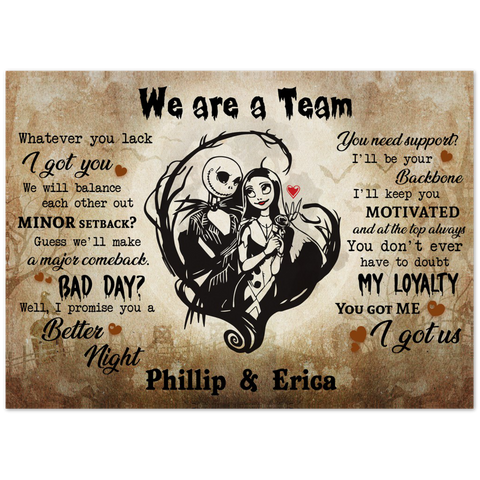 We're A Team Black -- Poster/ 5''x 7'' -- Phillip &Erica