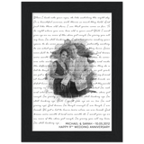 Lyrics -- Michael &Sarah 10.05.2012 -- Black frame 5x7 -- Gelato