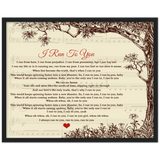 Lyrics -- I run to you (Lady antebellum) -- Black framed 16"x20" -- Gelato