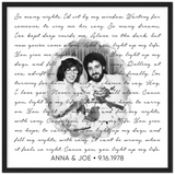 Lyrics -- Anna & Joe 9/16/1978 -- Black framed 20x20 -- Gelato