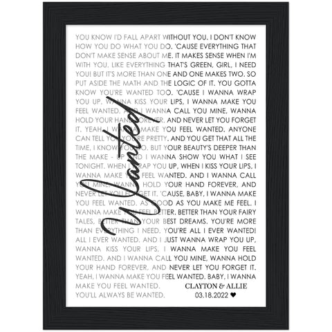 Gelato Black Framed Poster 6x8 - Wanted - Clayton & Allie 03.18.2022 <3