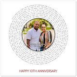 Music Lyrics Song -- Unframed Square/ 12''x12'' -- Stephen & Sheranae