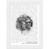 Lyrics -- Mel & Sonia 12.31.2021 -- White framed 6x8 -- Gelato