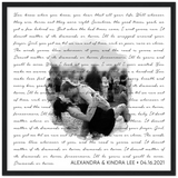 Lyrics Song -- Black Framed square/ 20''x20'' -- Alexandra & Kindra Lee