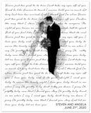 Music Lyrics Song -- Unframed 16''x20'' -- Steven and Angela