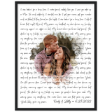 Lyrics -- Cody and Lilly  6-25-2022 -- Black framed 18x24 -- Gelato