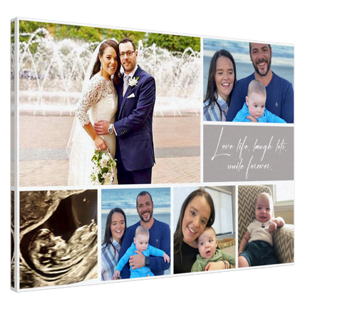 Photos Collages -- Love life, laugh lots, smile forever --  Canvas 28x40 -- Gelato