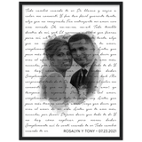 Music Lyrics Song -- Black Framed 18”x24” -- Rosalyn y Tony