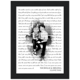 Lyrics -- Nicholas & Melissa (I Love You) -- Black framed 6x8 -- Gelato