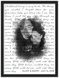 Music Lyrics Song -- Black Framed 12”x16” -- Elliot & Naomi