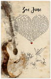 Music Lyrics Song -- Unframed 11''x17'' -- Zoe Jane (Staind ) -- gelato