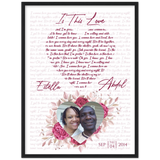 Music Lyrics Song -- Black Framed 18”x24” -- Estella & Abdul