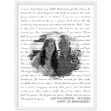 Lyrics -- Justin & Crystal -- White framed 18"x24" -- Gelato