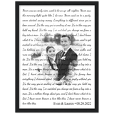 Lyrics Song -- Black Framed poster/ 12”x16” -- Evan & Lauren 08.20.2022