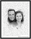 Music Song Lyrics -- Black framed poster/ 16"x20" -- Brian and Tina -- gelato