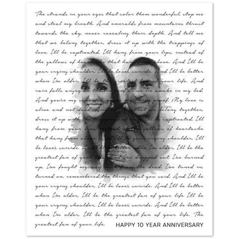 Happy 10 year Anniversary - Unframed 8x10