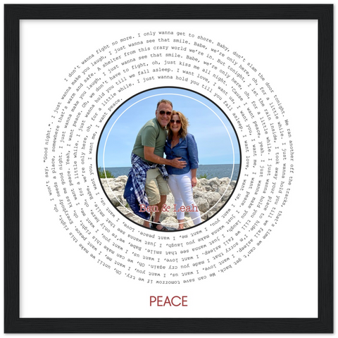 Vinyl -- Ben & Leah -- Black framed 12x12 -- Gelato