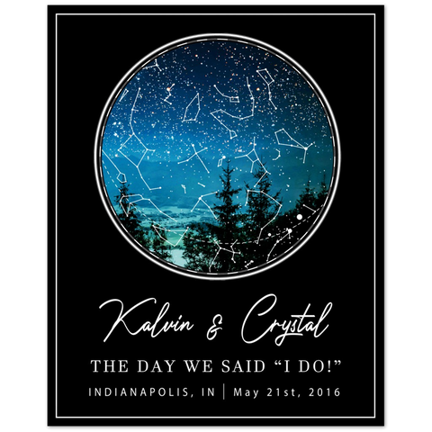 Stars Map -- Poster 16"x20" -- Kalvin & Crystal