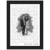 Lyrics -- Erik & Taylor 11/20/2021 -- Black framed 6x8 -- Gelato