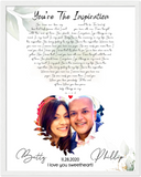 Music Lyrics Song -- White framed 16"x20" -- Betty & Phillip