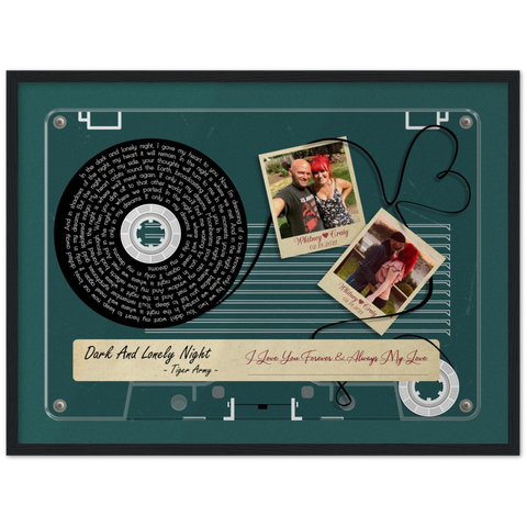 Cassette -- Whitney & Craig 02.18.2021 -- Black framed 18x24 -- Gelato