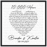 Music Lyrics Song -- Black Framed  20''x20'' -- Brandon & Kenslee